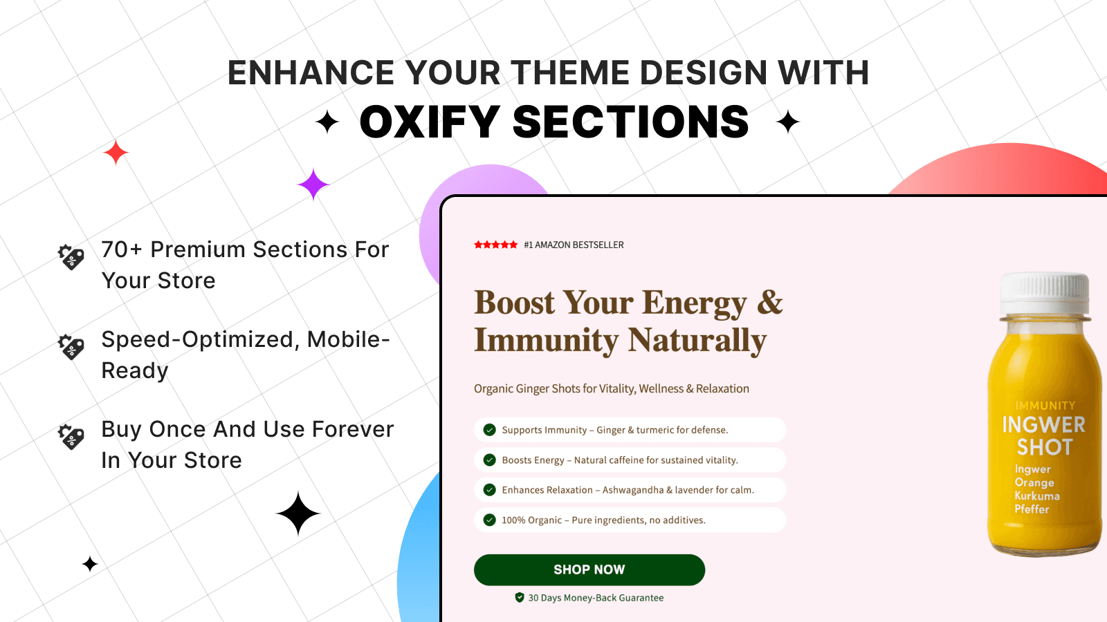 Enhance Shopify theme with 70+ Oxify Sections
