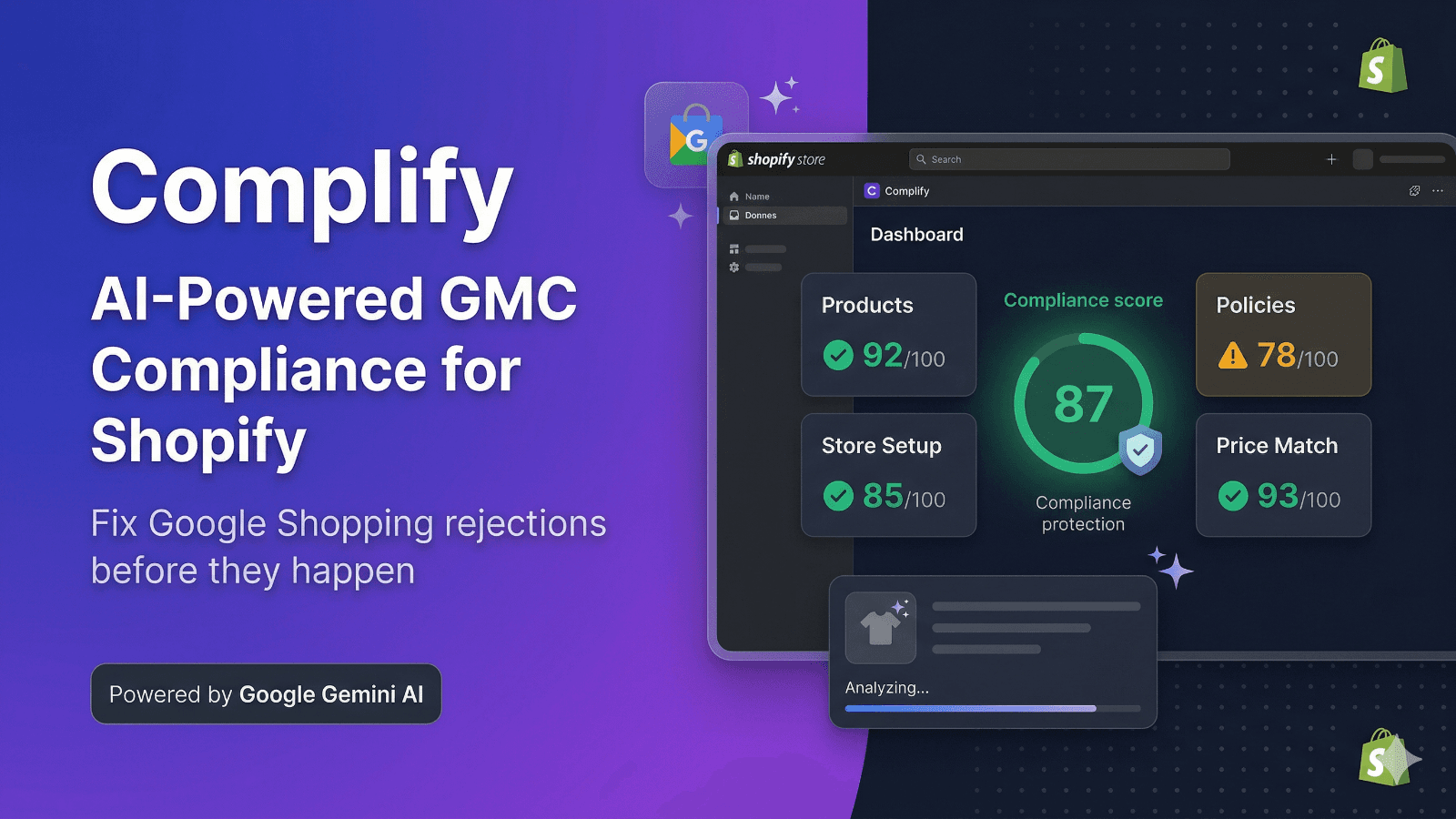Complify: AI-powered Google Merchant Center compliance for Shopi
