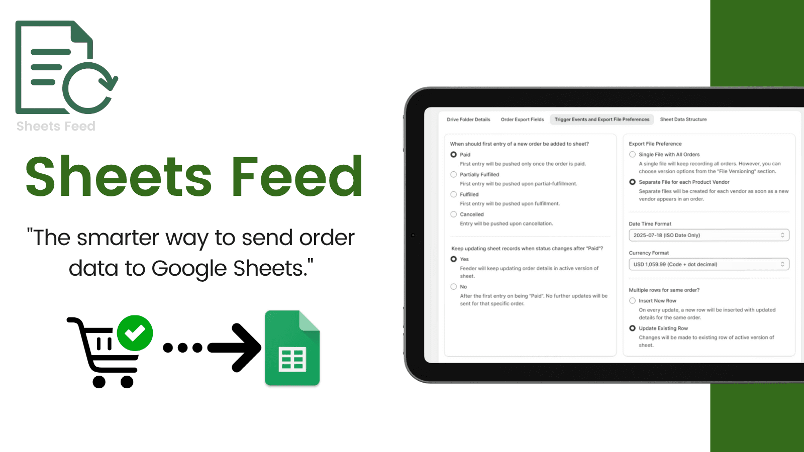 Sheets Feed App - Shopify Orders to Google Sheets