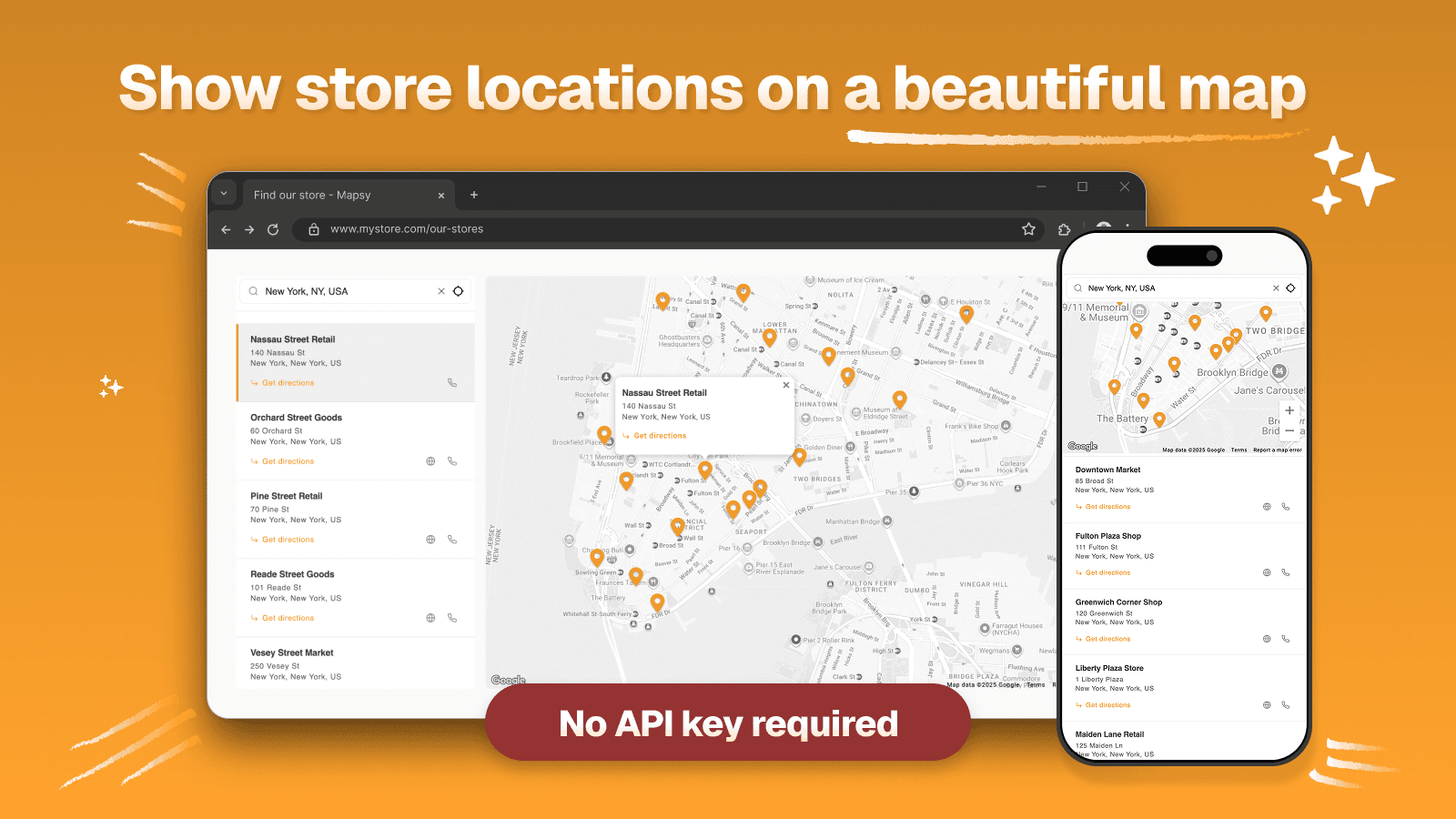 Show store, dealer, stockists locations on a beautiful map