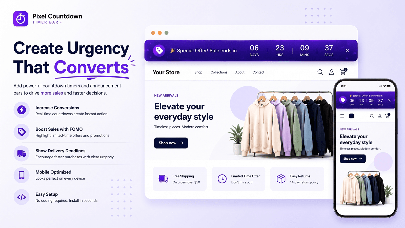 Countdown timer : Create Urgency that converts into sale
