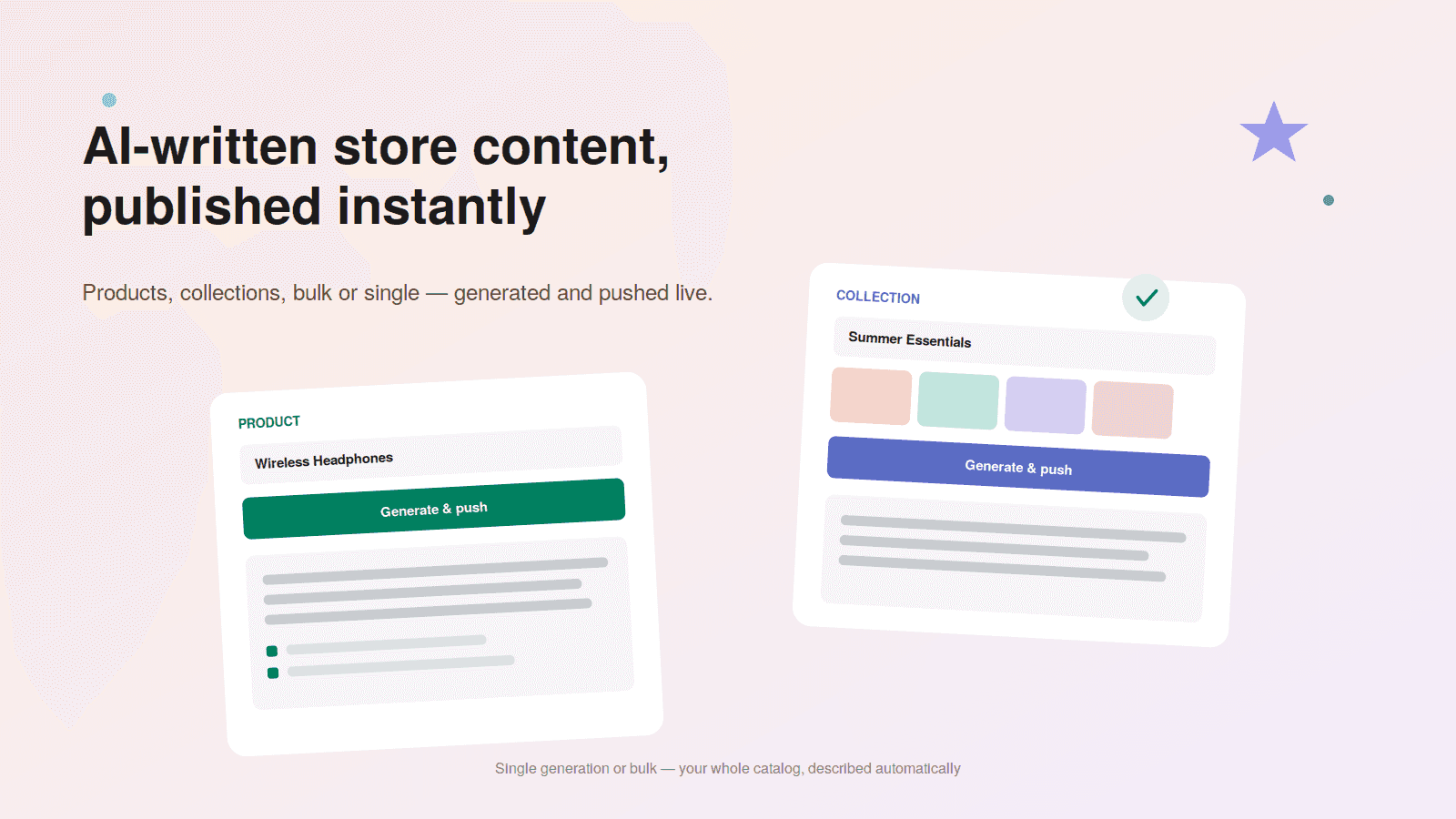 AI Descrtiption Generator for Collections And Products