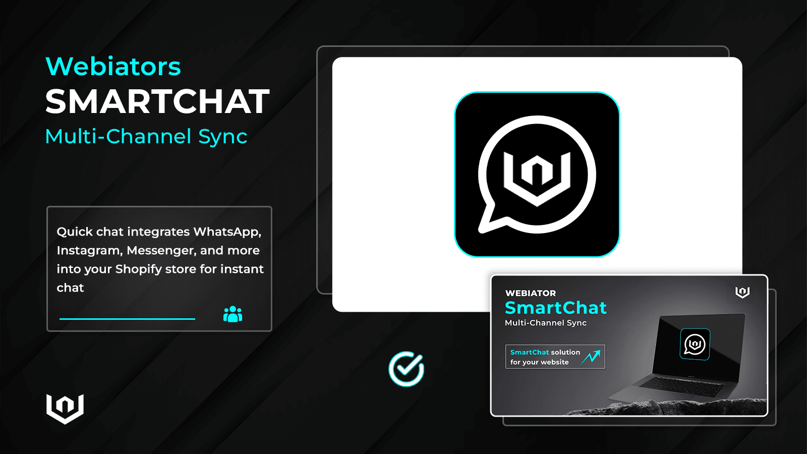 SmartChat intro page with instant messaging for Shopify.
