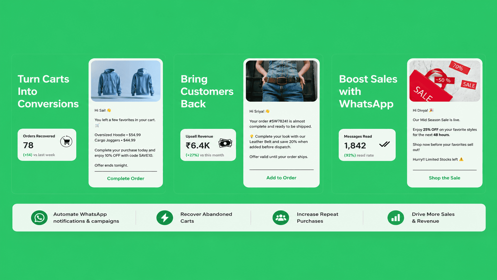 Grow your Shopify store with WhatsApp automation
