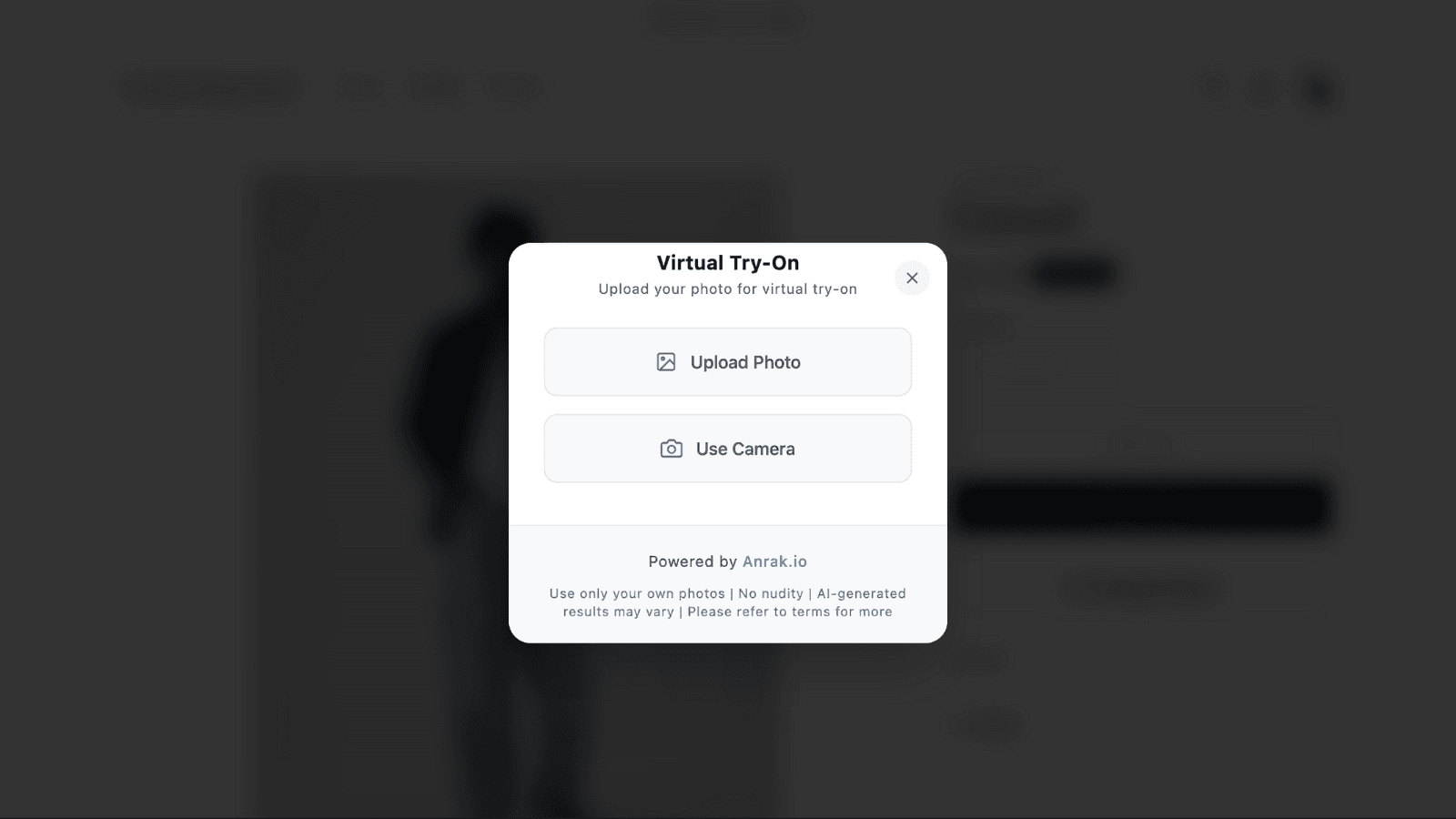 Upload image/Use Camera