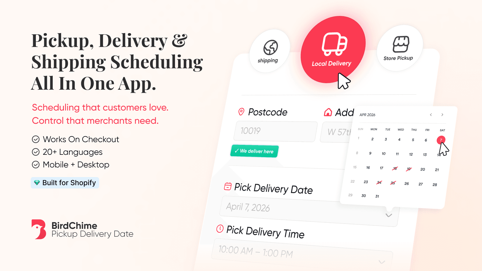 Store pickup and delivery date Shopify