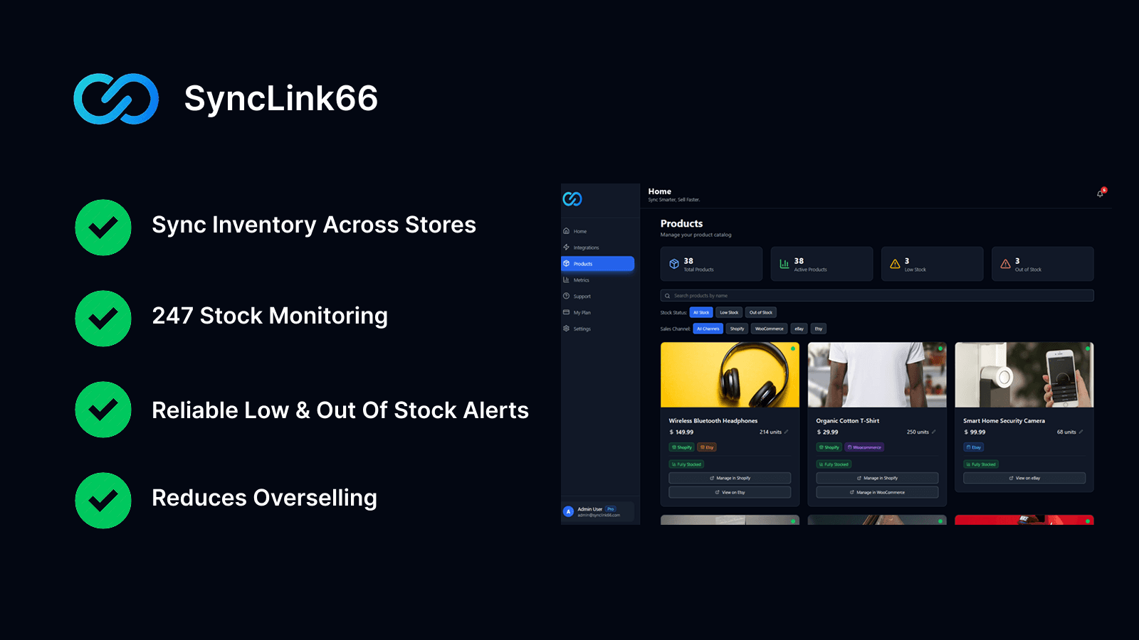 SyncLink66 app syncing inventory across multiple stores