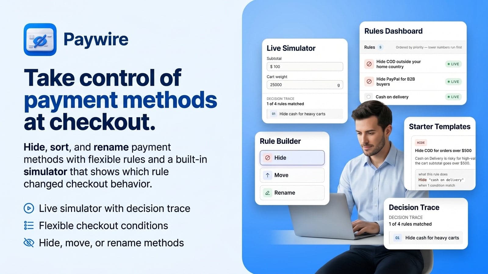 Hide, sort & rename payment methods on Shopify checkout