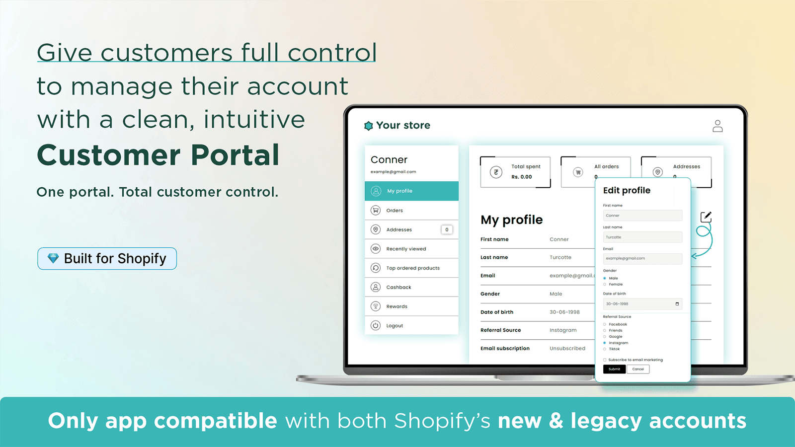 Custlo - Advance Customer Account Pages on Shopify