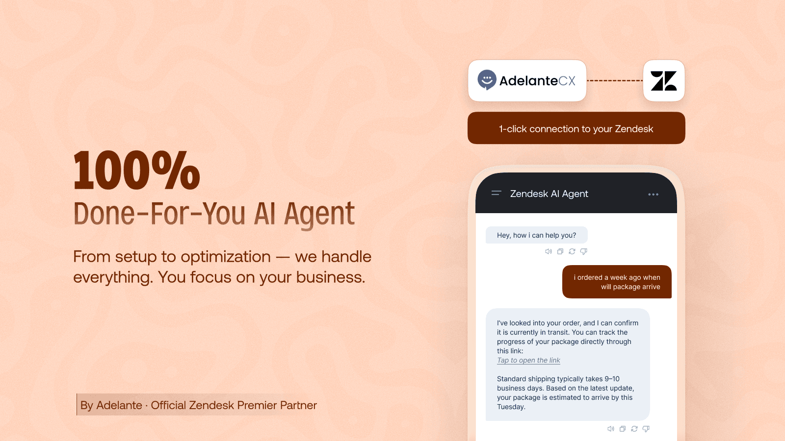 100% Done For You AI Agent For Zendesk And Shopify. Works 24/7