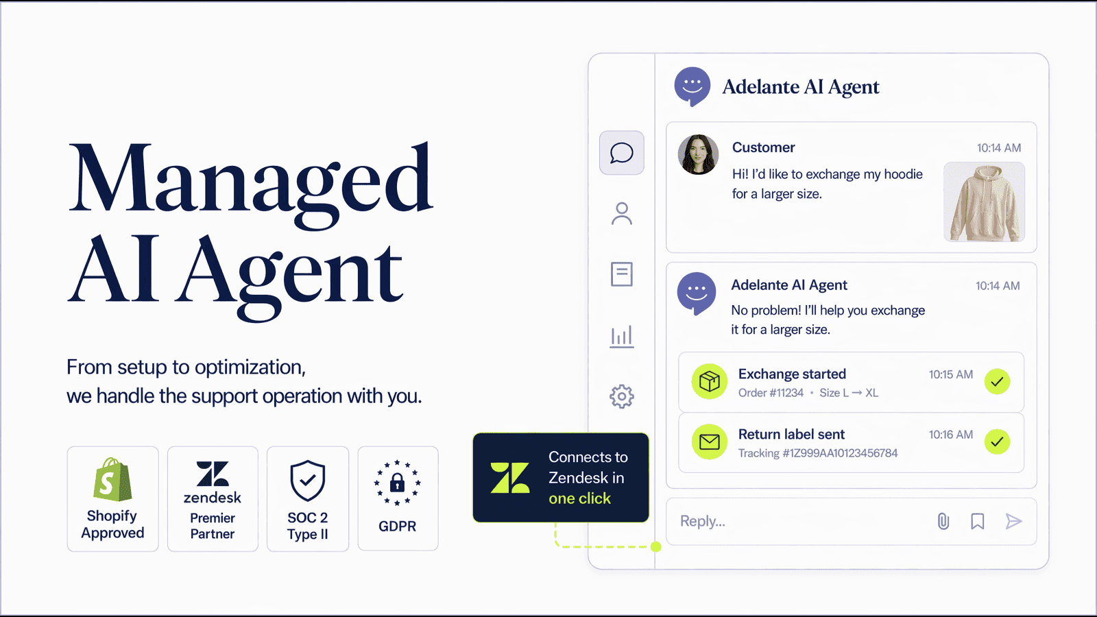 100% Done For You AI Agent For Zendesk And Shopify. Works 24/7