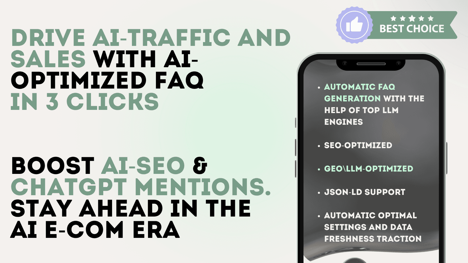 Drive AI-Traffic & Sales with AI-optimized FAQs in 3 Clicks