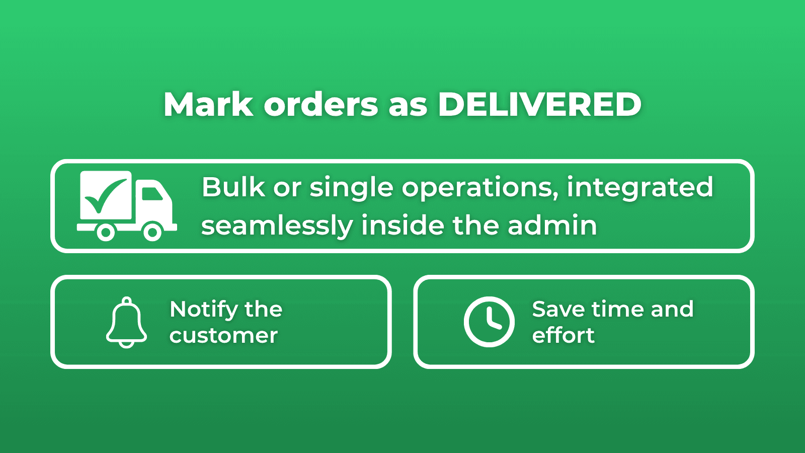 Mark As Delivered main features
