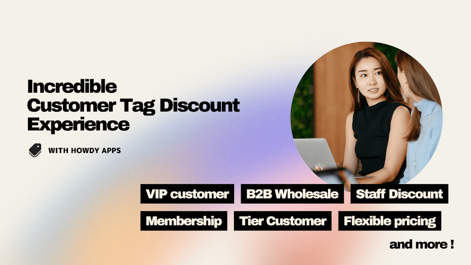 Shopify Howdy customer tag discount B2B Wholesale VIP customer