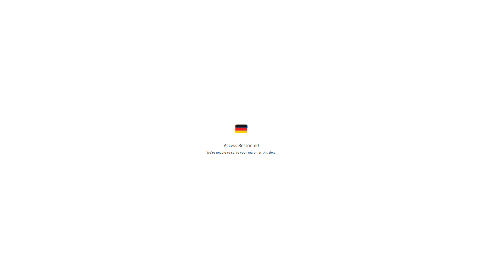 The country blocker page that blocked traffic see
