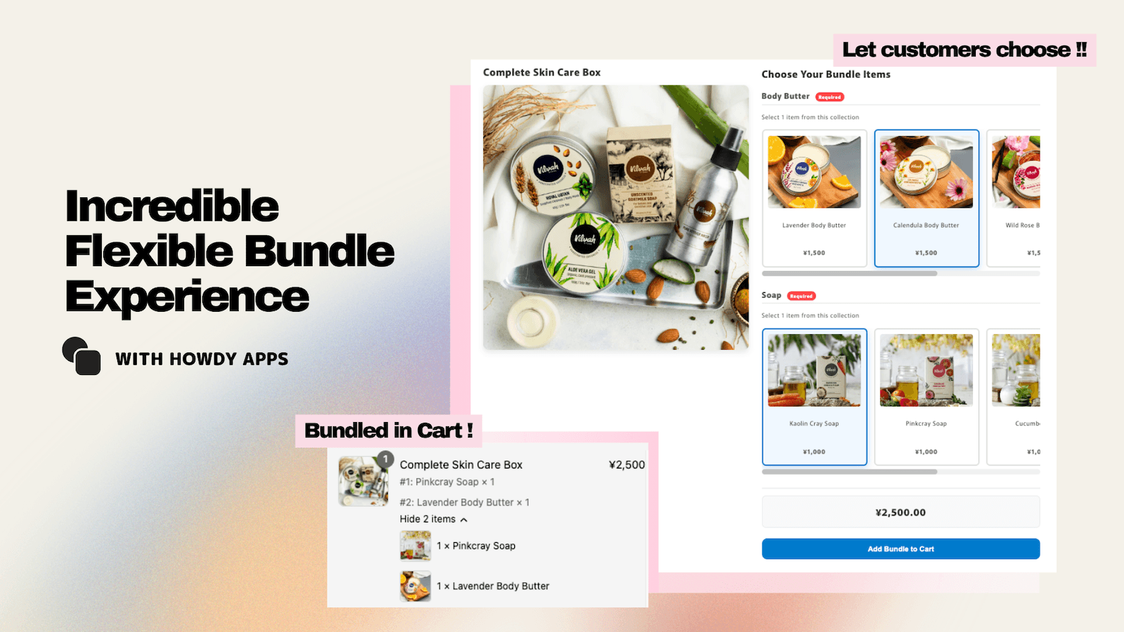 Shopify Bundle Product Flexible Personalize Box Howdy App