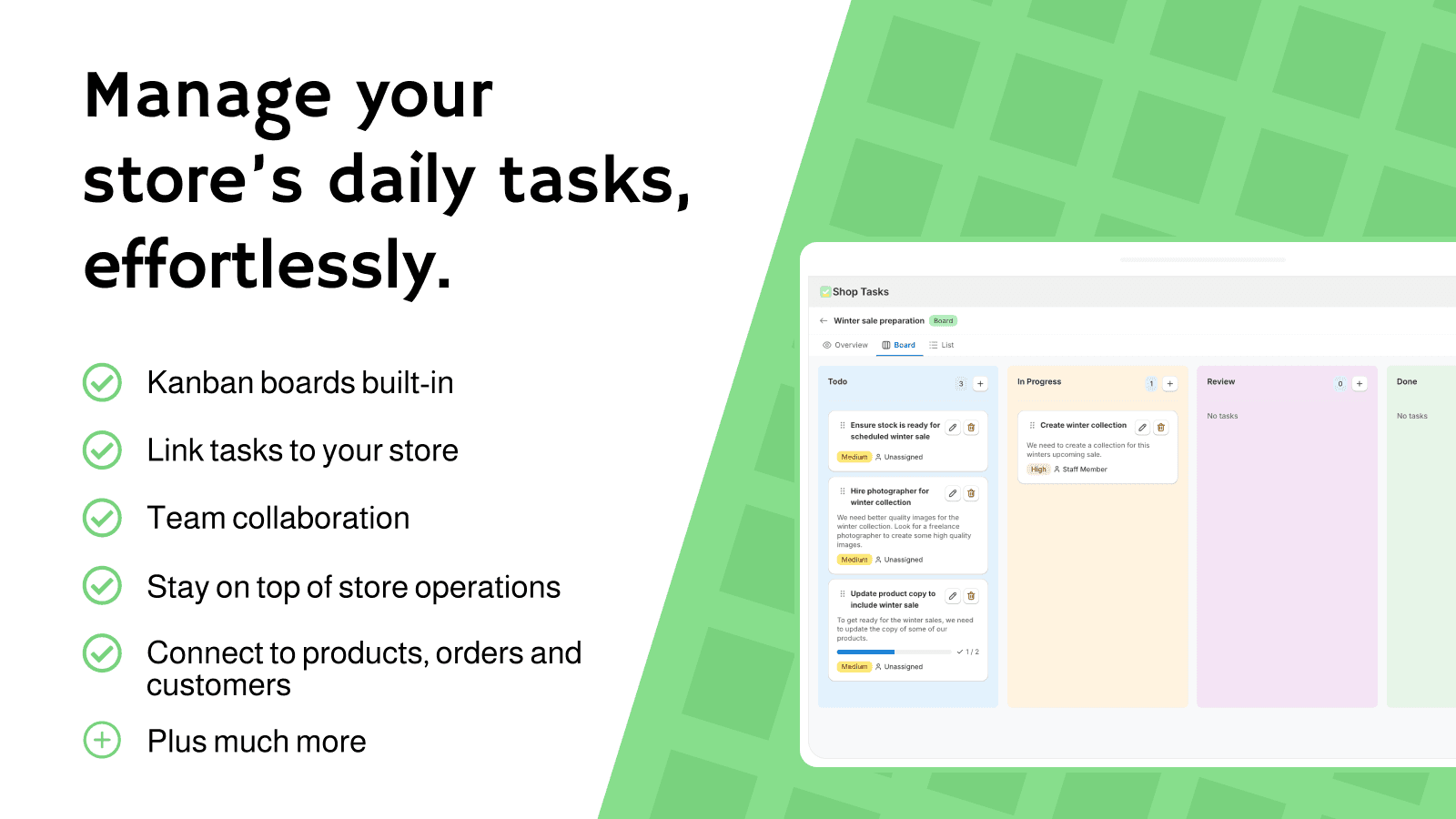 Manage store daily tasks