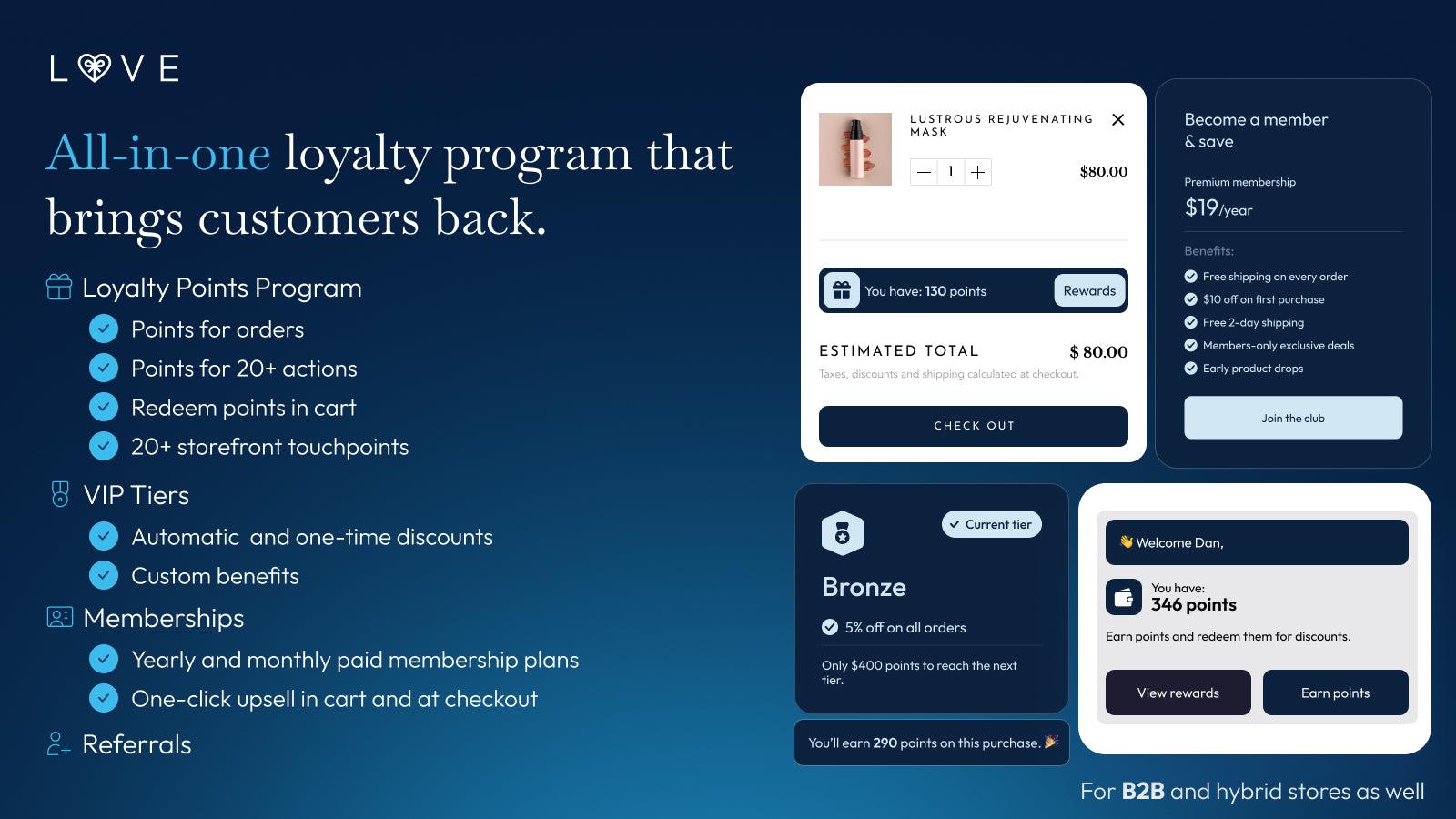 Drive retention with Love Loyalty Program, Rewards & memberships