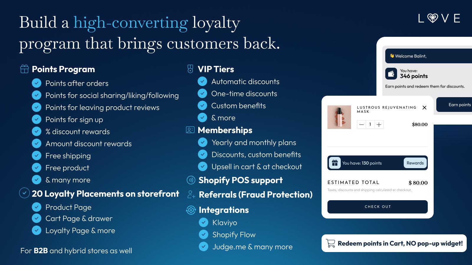 Drive retention with Love Loyalty Program, Rewards & memberships