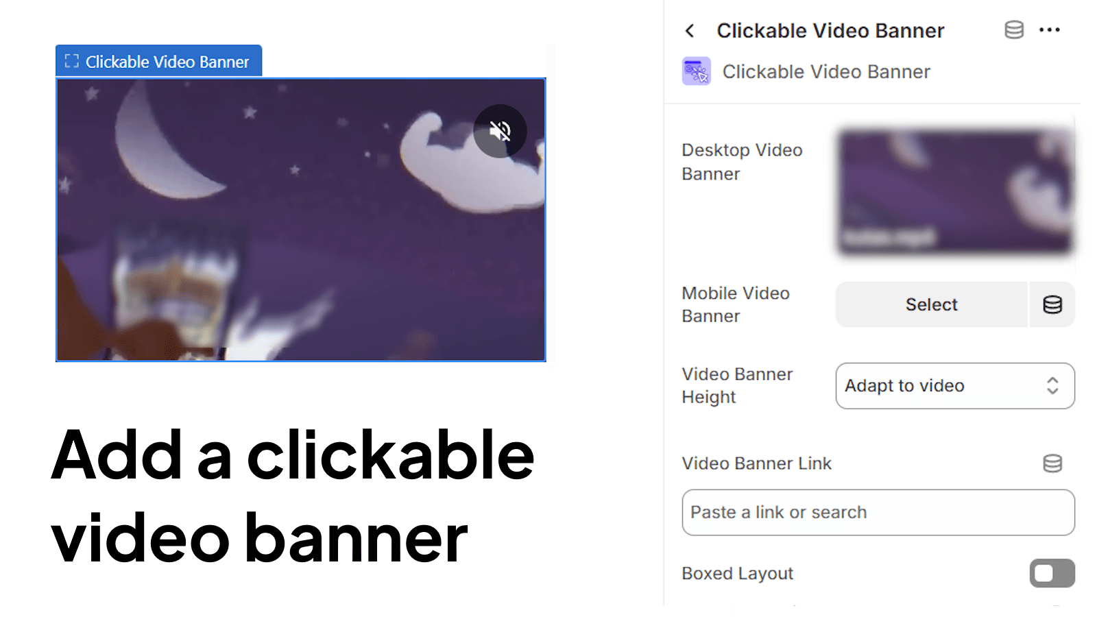 Clickable video banner