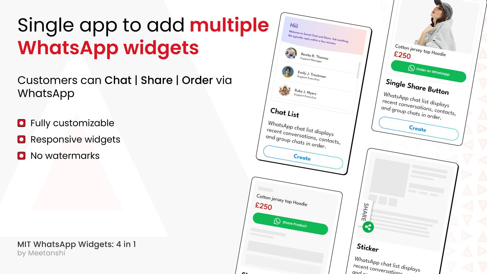 Single app to add multiple WhatsApp Widgets