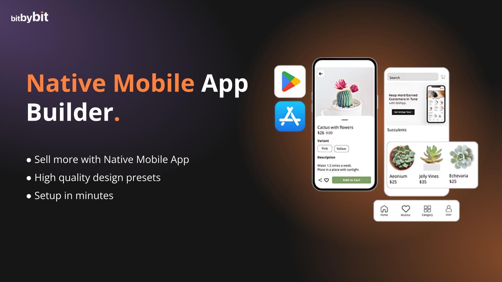 Native Mobile Application Builder Maker ios android bitapp