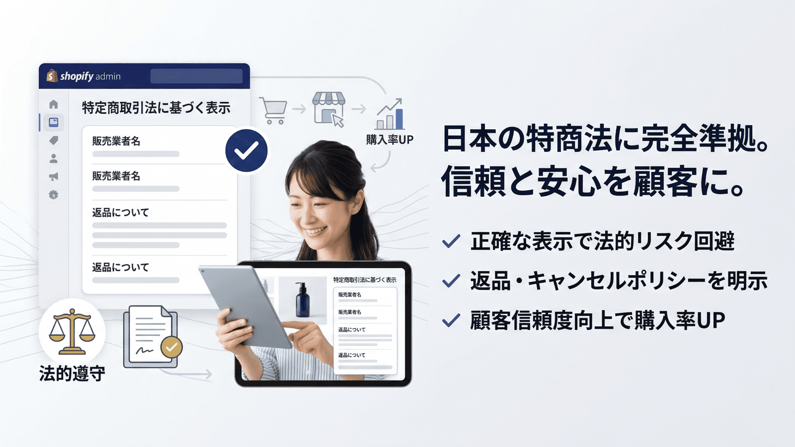 特定商取引に基づいた表示を簡単に