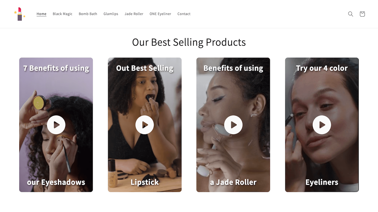 Carousel Shoppable Videos on Homepage