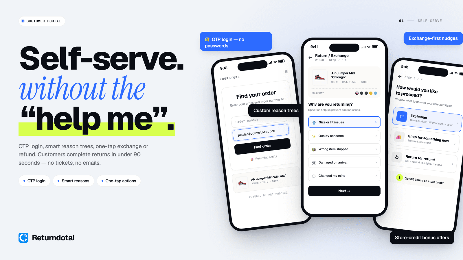 Automated return portal with mobile customer interface