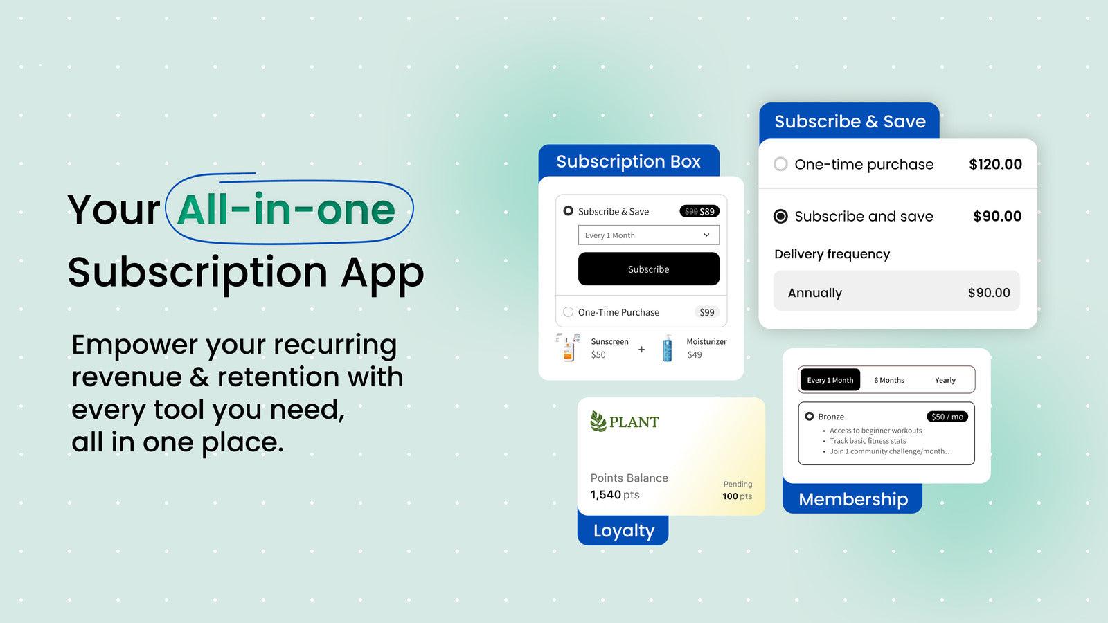 All-in-One Subscription app, Loyalty, bundles & Memberships