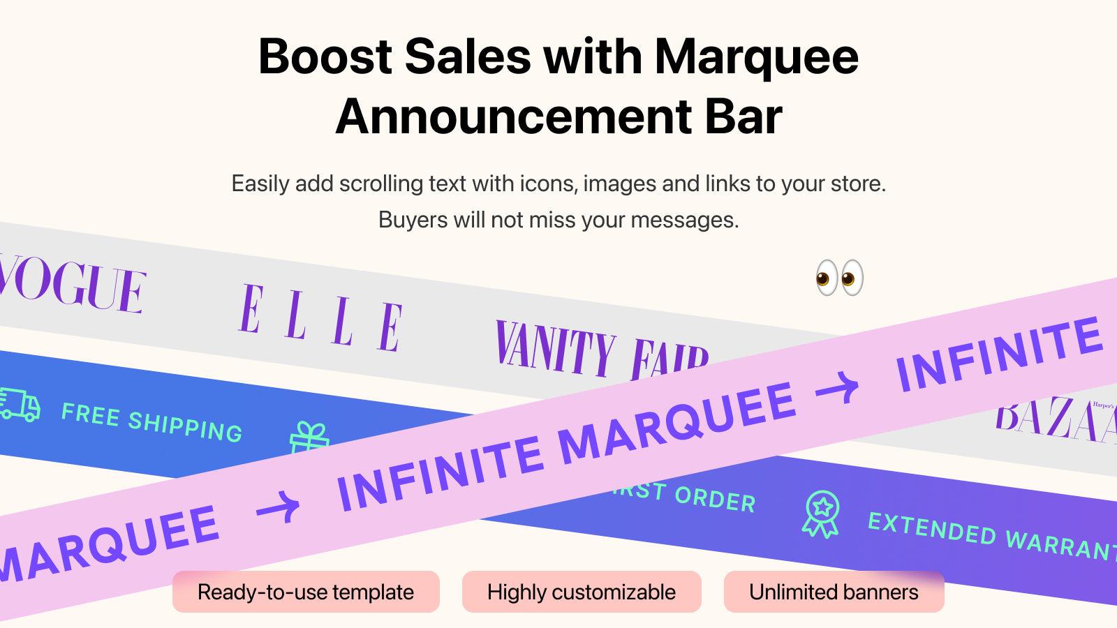 Add Catchy Marquee Announcement Bar