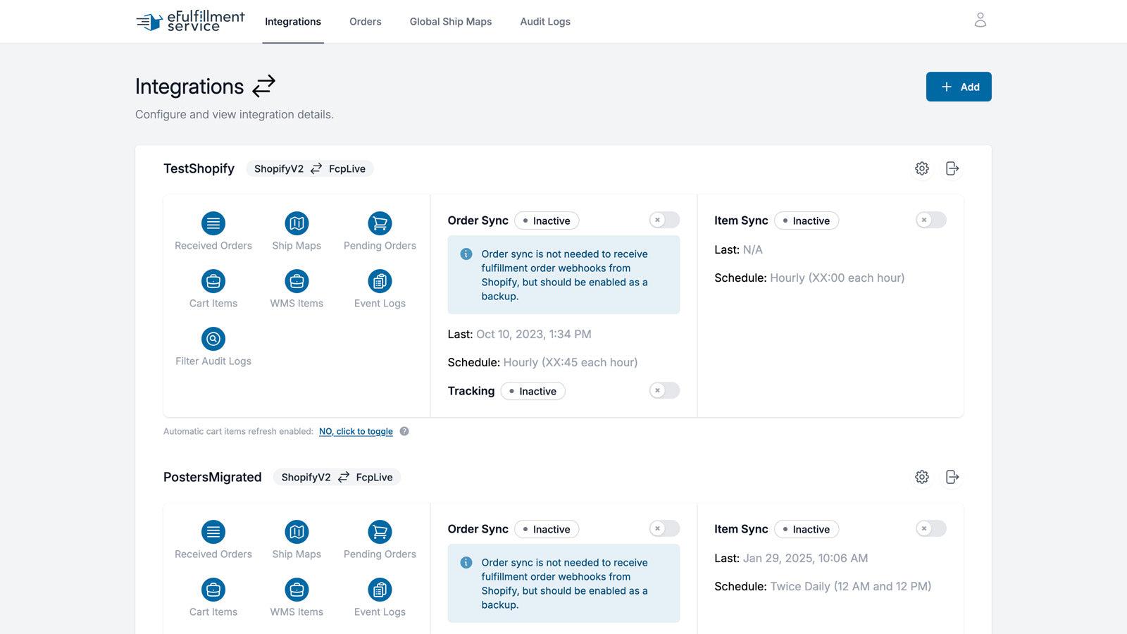 Main Integration Page