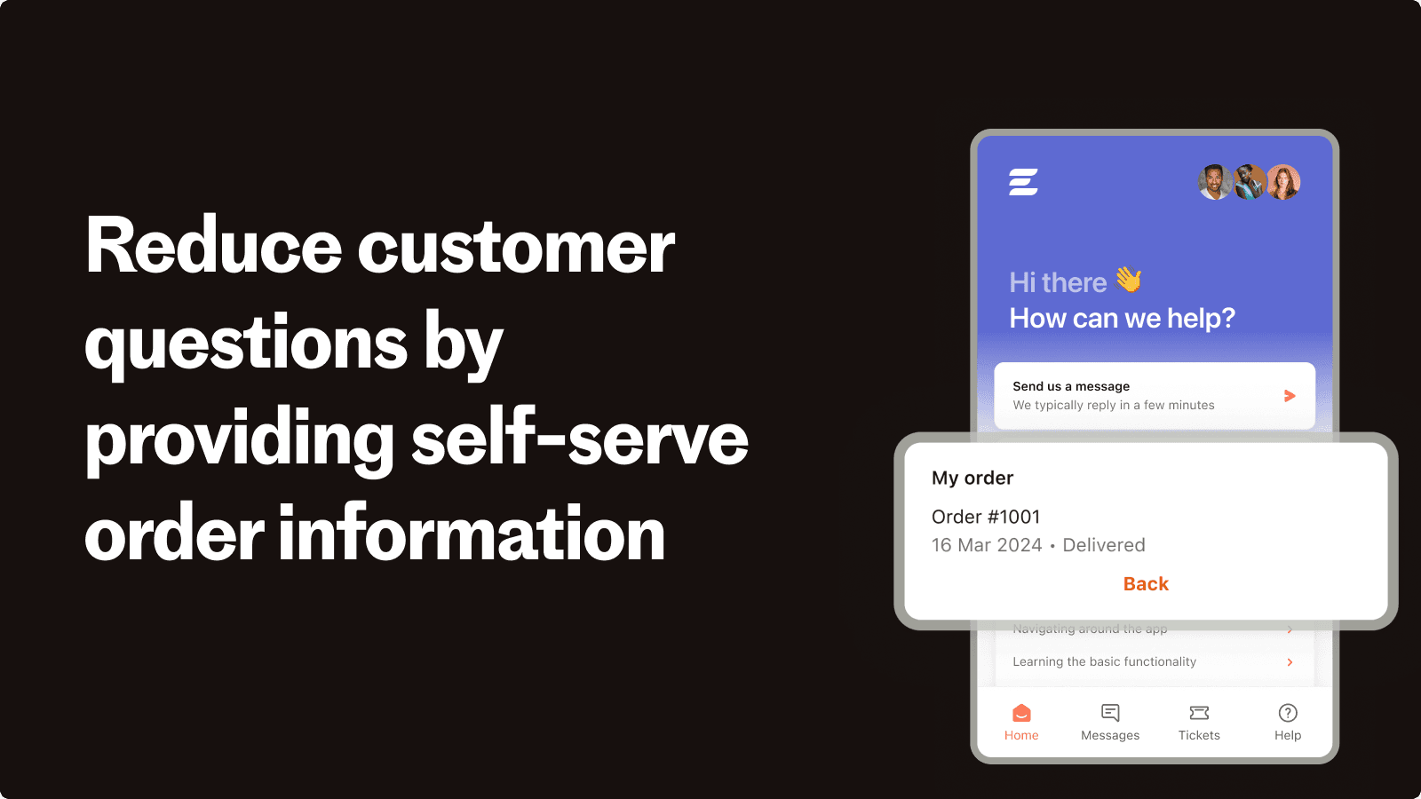 Self serve order information