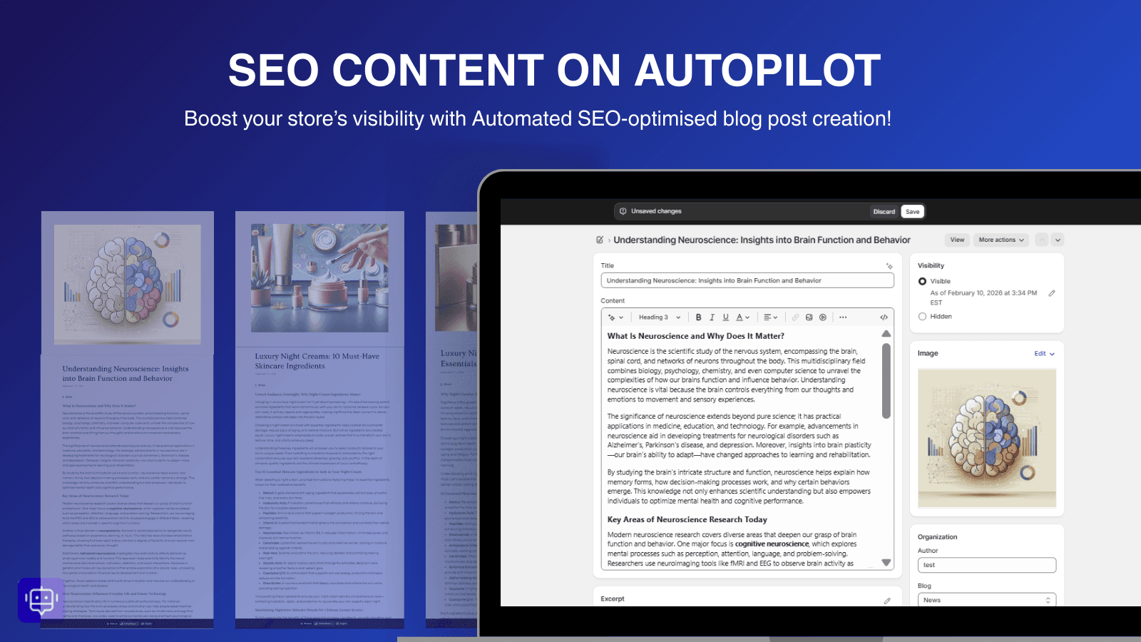 FastBlog AI SEO Blog Writer Main features - Content on Autopilot