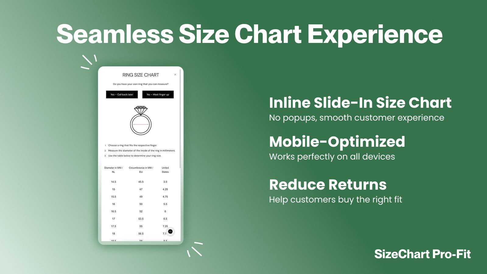 Shopify Size Chart | Custom Size Chart