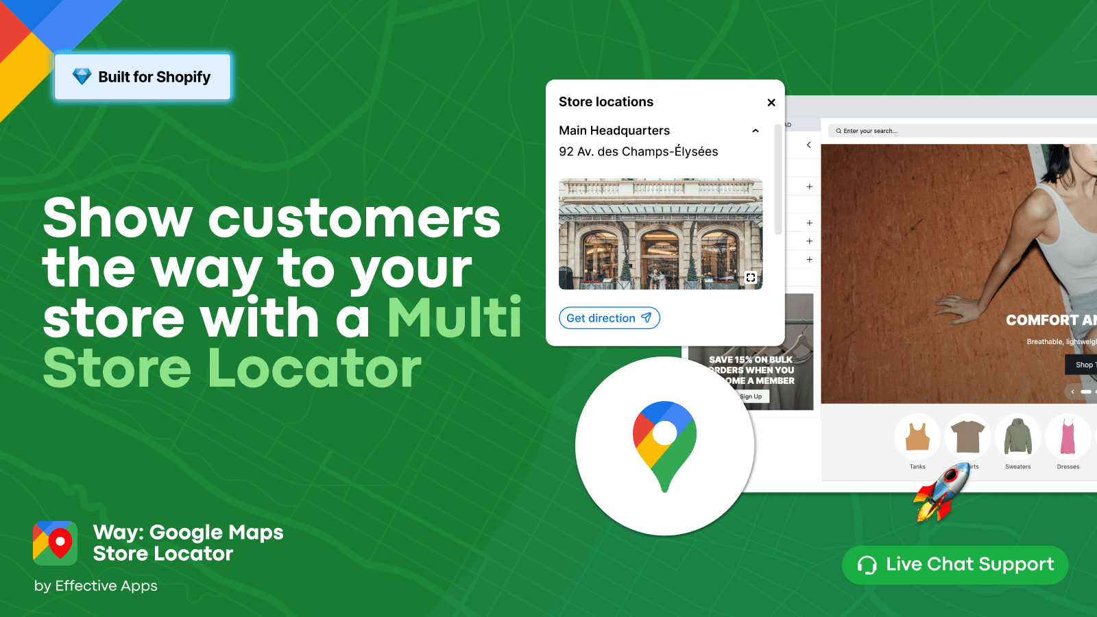 The store locator / dealership locator appears in the store