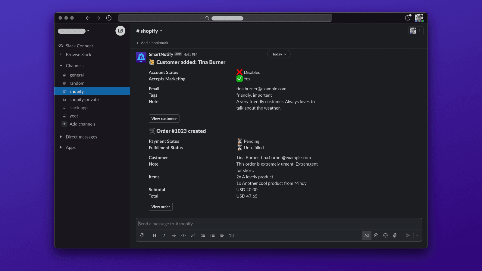 Notifications directly in Slack