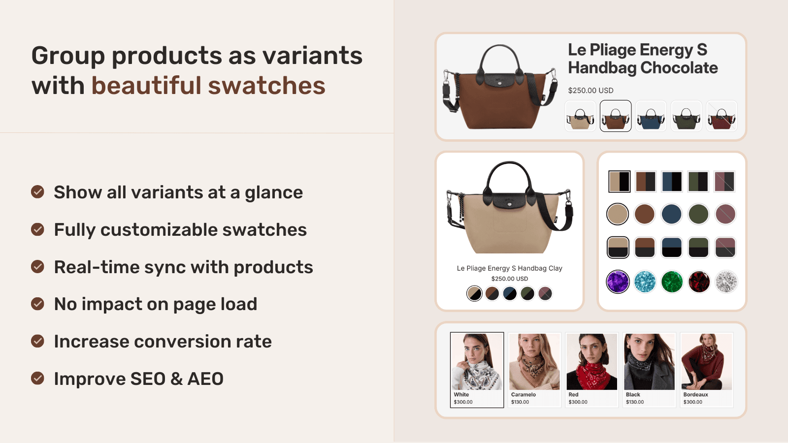 Rubik Combined Listings - Image & color swatches