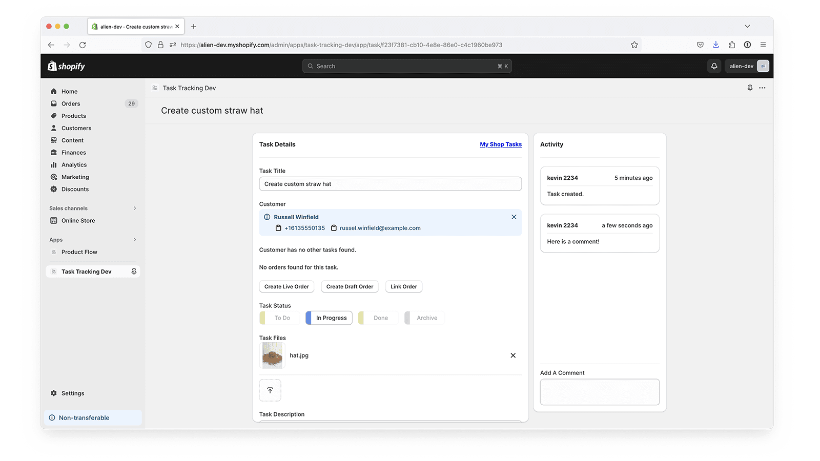 Powerful task tracking software for Shopify apps
