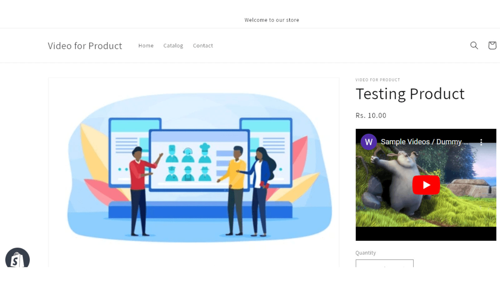 Custom video showing on single product page.