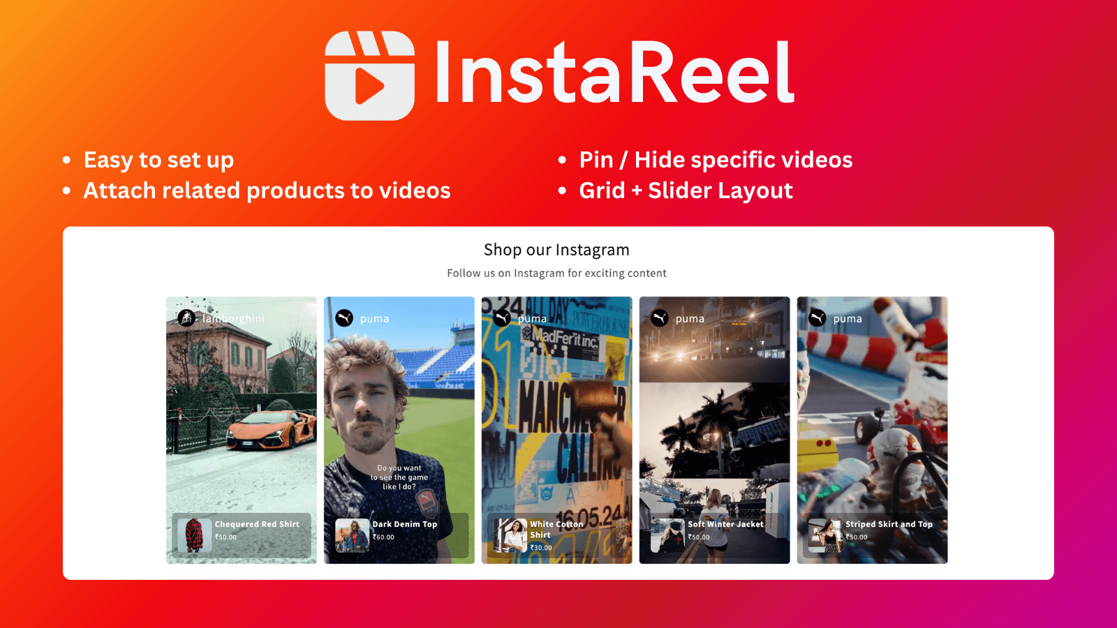 Embed Instagram Reels feed using InstaReel
