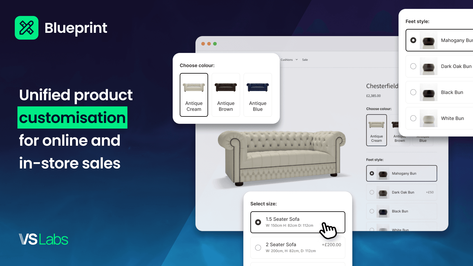 Unified product customisation for online and in-store sales