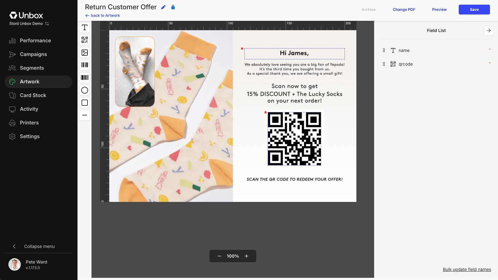Unbox Artwork Builder for Personalised Inserts