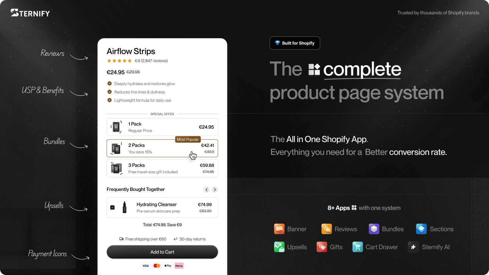 Sections and Socialproof elements
