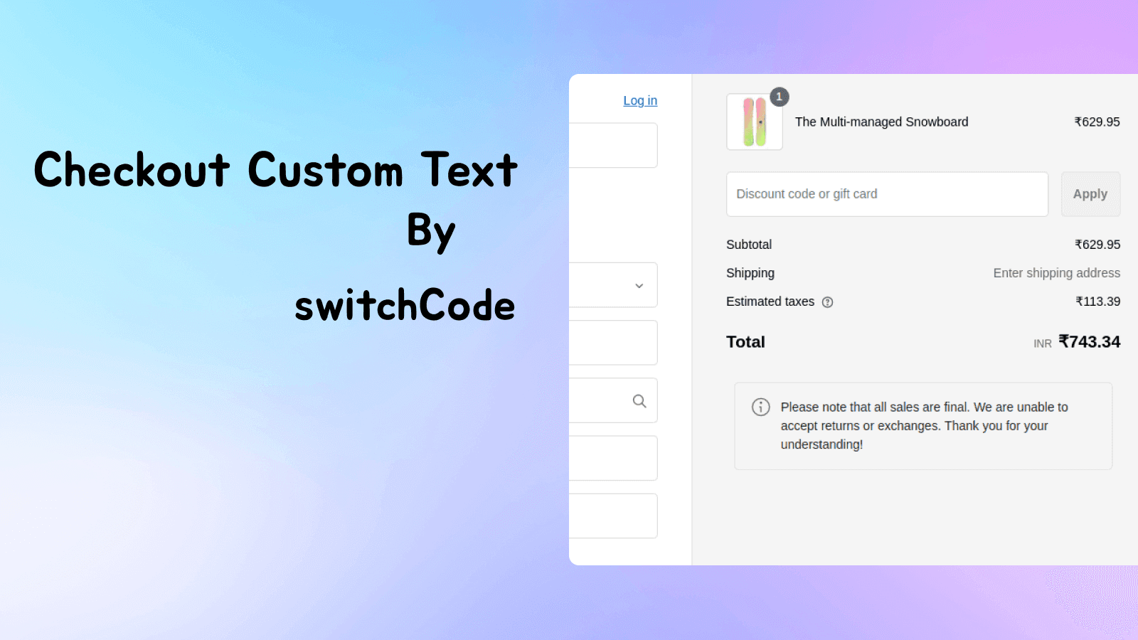 Checkout Custom Text
