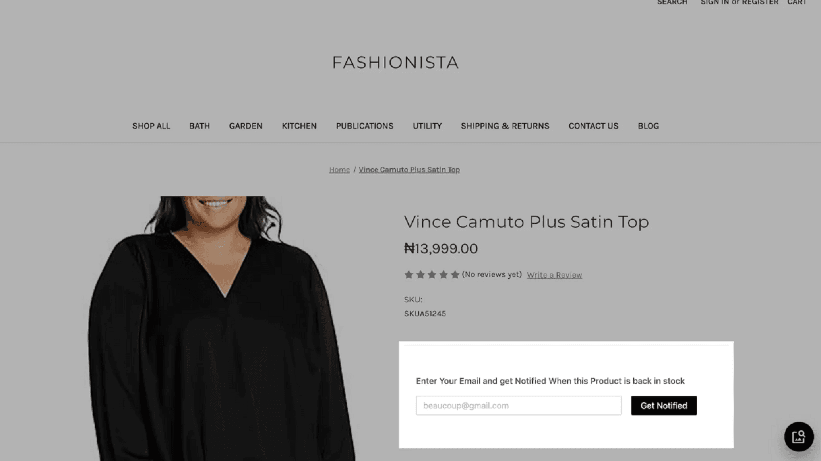 Shoppers can signup up for personalized email alerts
