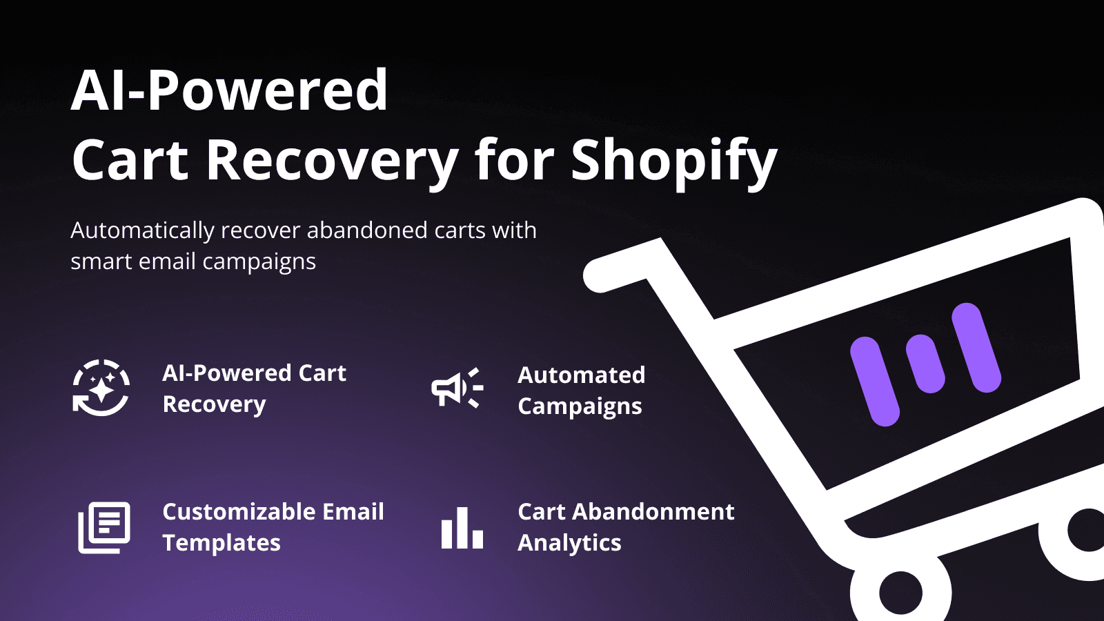 AI cart recovery for Shopify with email automation and analytics