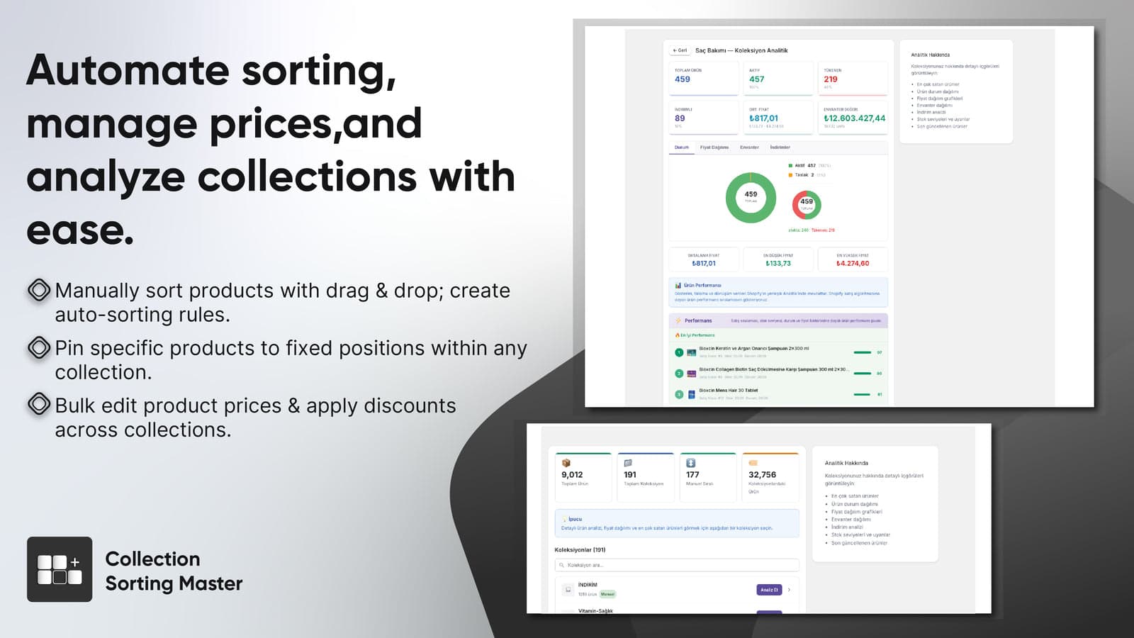 Collection Sort Master dashboard interface