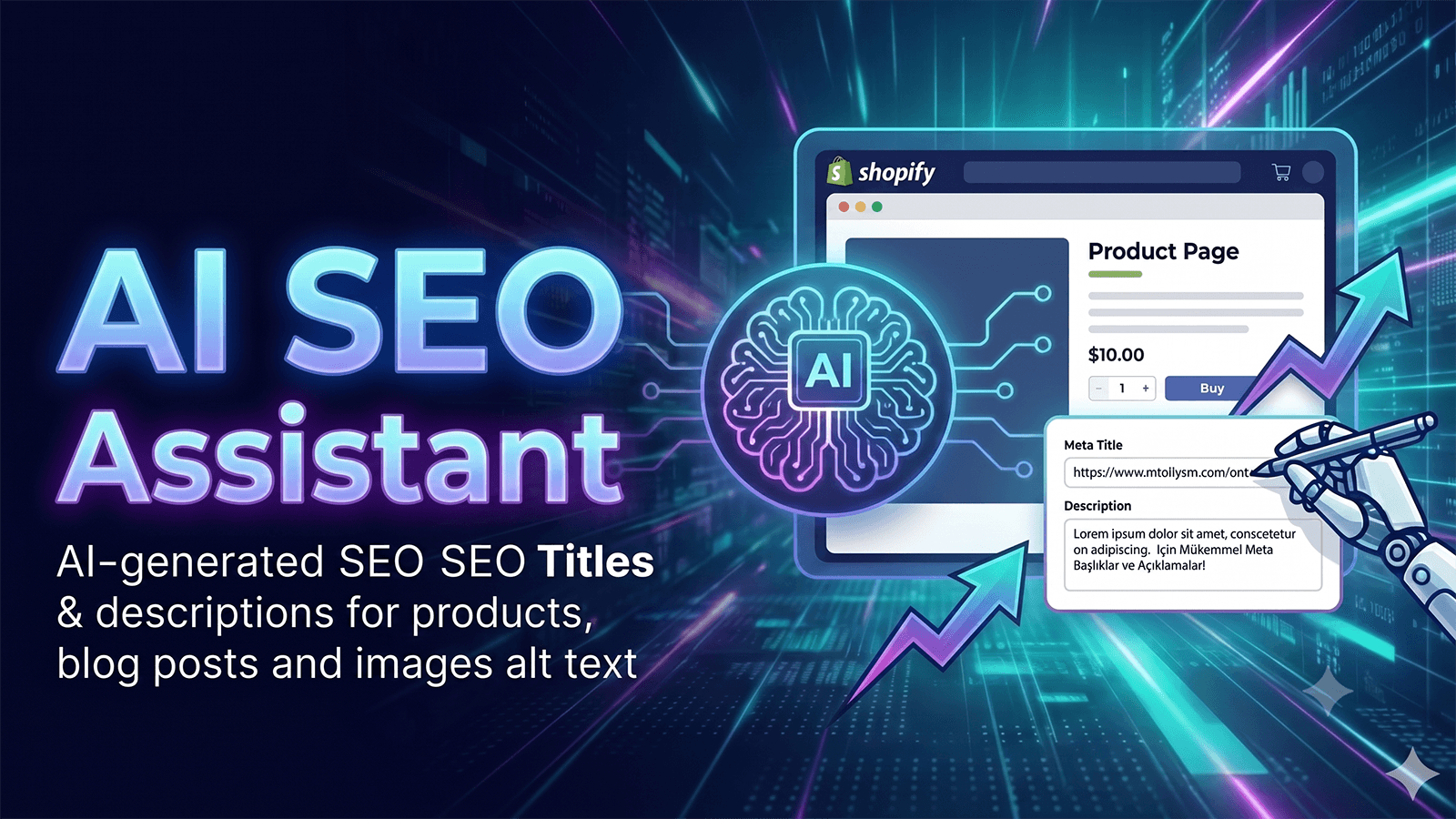 AI-generated SEO titles & descriptions for products, blog posts