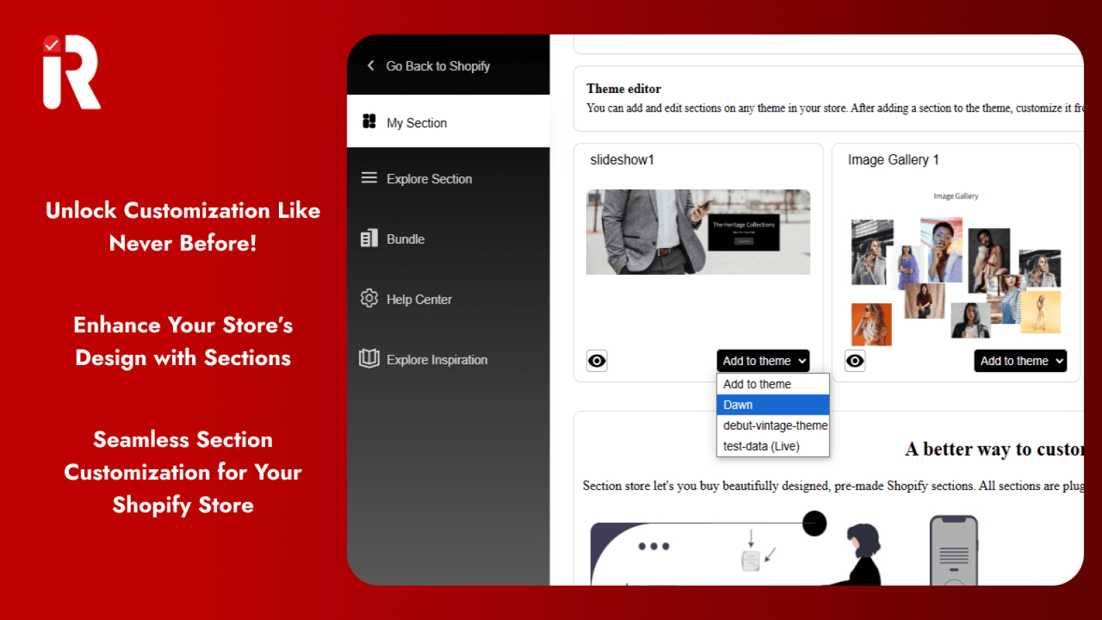 Easily add multiple sections to your Shopify store